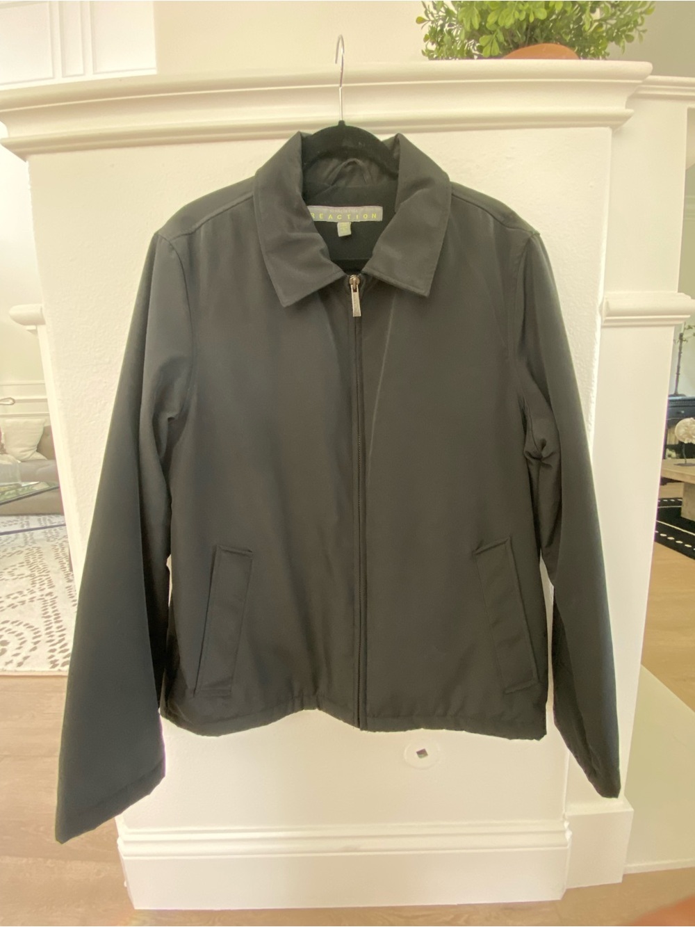 Kenneth Cole Reaction Black Zip-Front Bomber Jacket